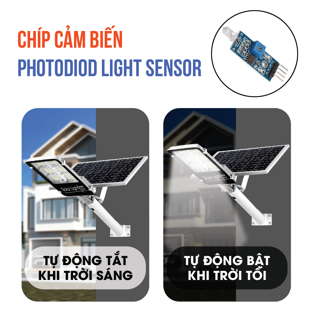 Đèn LED năng lượng mặt trời bàn chải, đường phố 300w