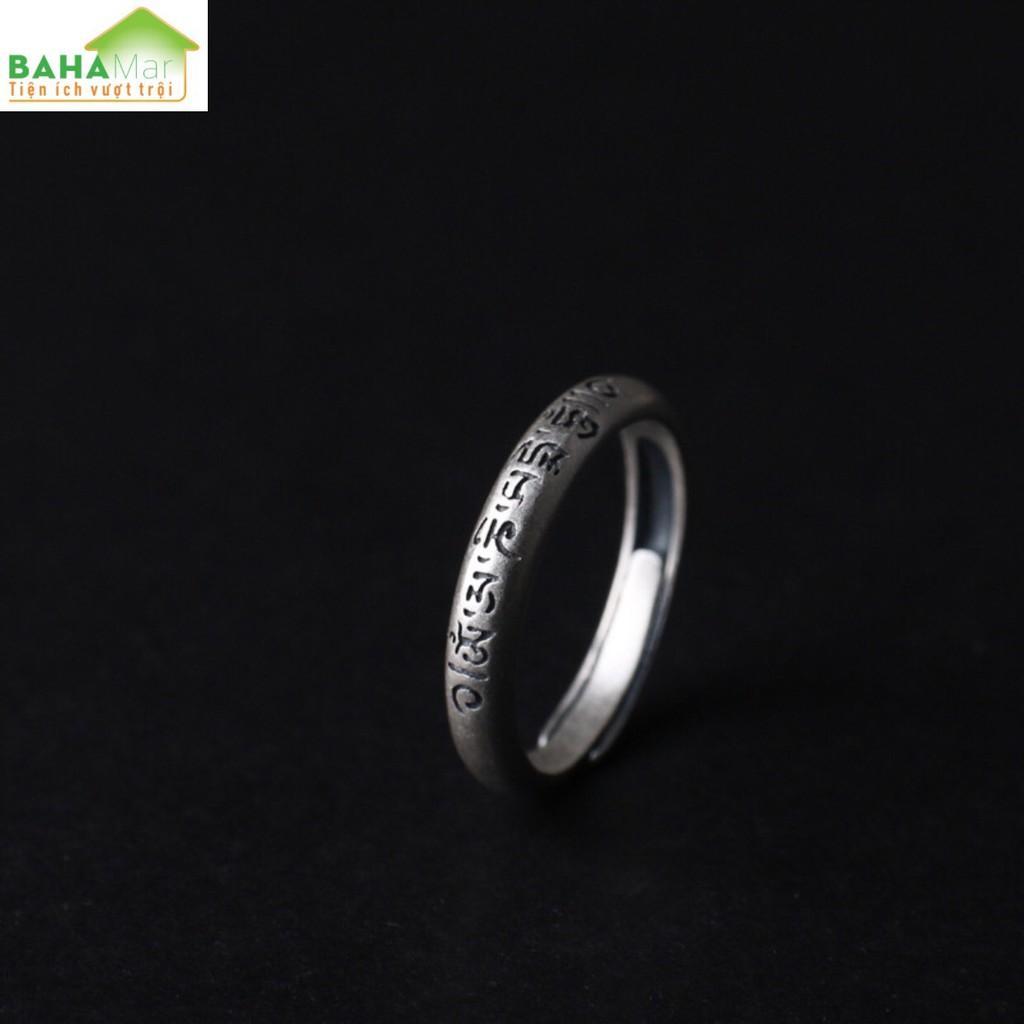 NHẪN BẠC 990 KHẮC LỤC TỰ ĐẠI MINH CHÂN NGÔN CHỮ PHẠN "OM MANI PADME HUM" MANG MAY MẮN, TIÊU TRỪ NẠN ÁCH "BAHAMAR"