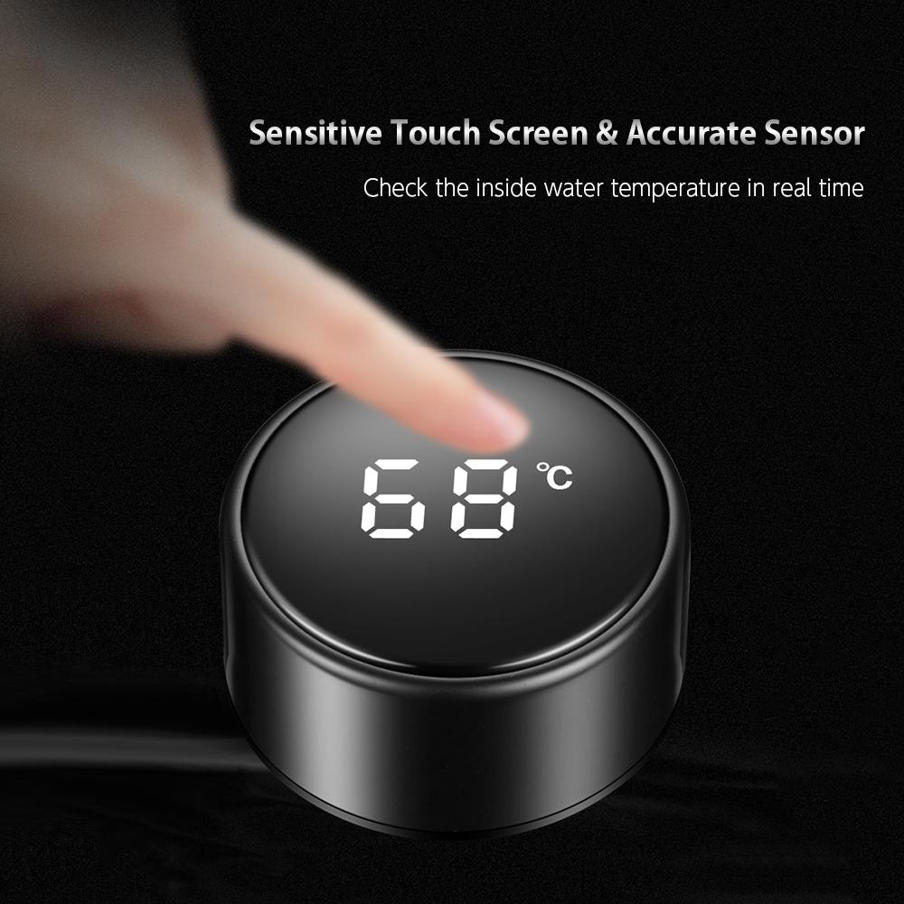 Bình giữ nhiệt bằng thép không gỉ có màn hình hiển thị nhiệt độ thông minh LCD, chân không, chống rò rỉ