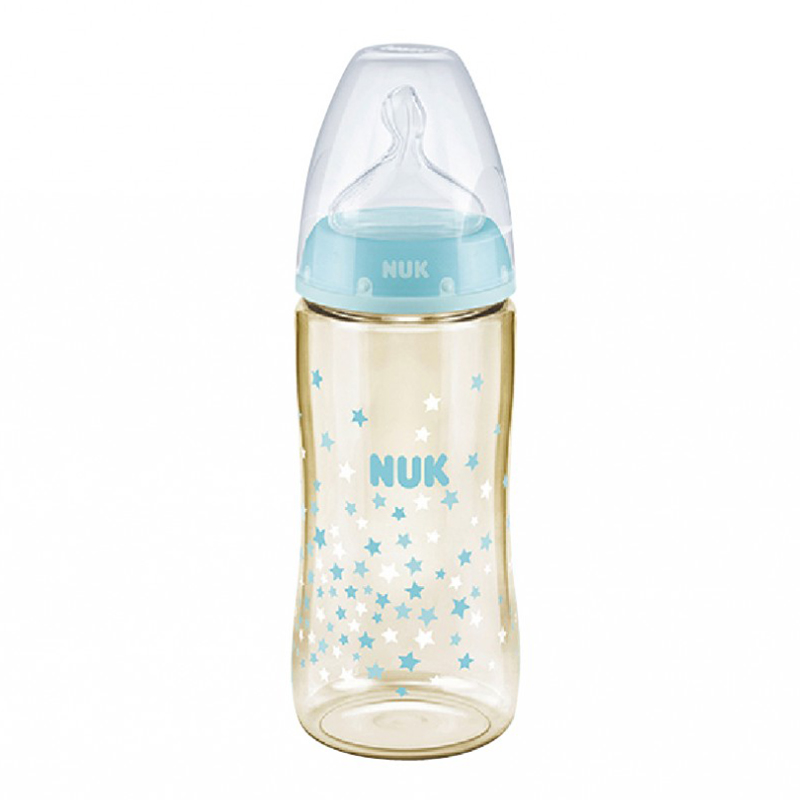 Bình sữa Nuk Ppsu  300ml núm ti Silicone cho bé 0 đến 6 tháng lổ tiết sữa vừa