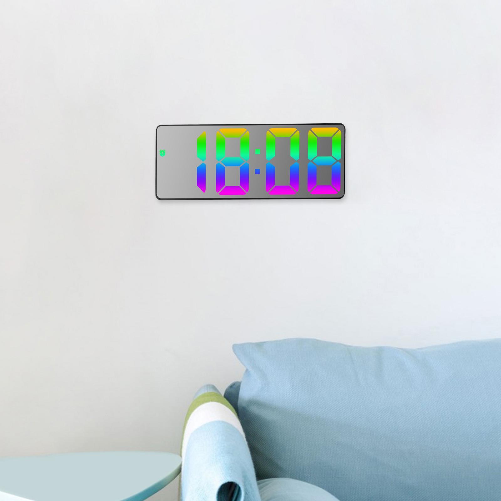 Colorful Digital Alarm Clock Desktop Smart LED Clock with Temperature Date