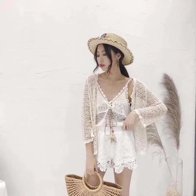 ÁO KIMONO LƯỚI ĐI BIỂN CÓ SẴN