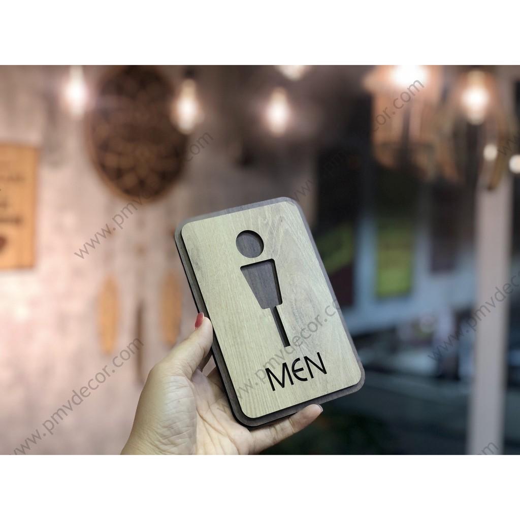 BẢNG WC, KT: 100*150mm Gỗ MDF phủ melamine 2 màu tương phản