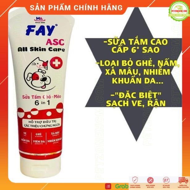 Sữa tắm Fay All skin care 290ml-6 in 1FREESHIPcác bệnh ngoài da ve,ghẻ, nấm, ngứa, xà mâu, viêm da, rụng lông chó mèo