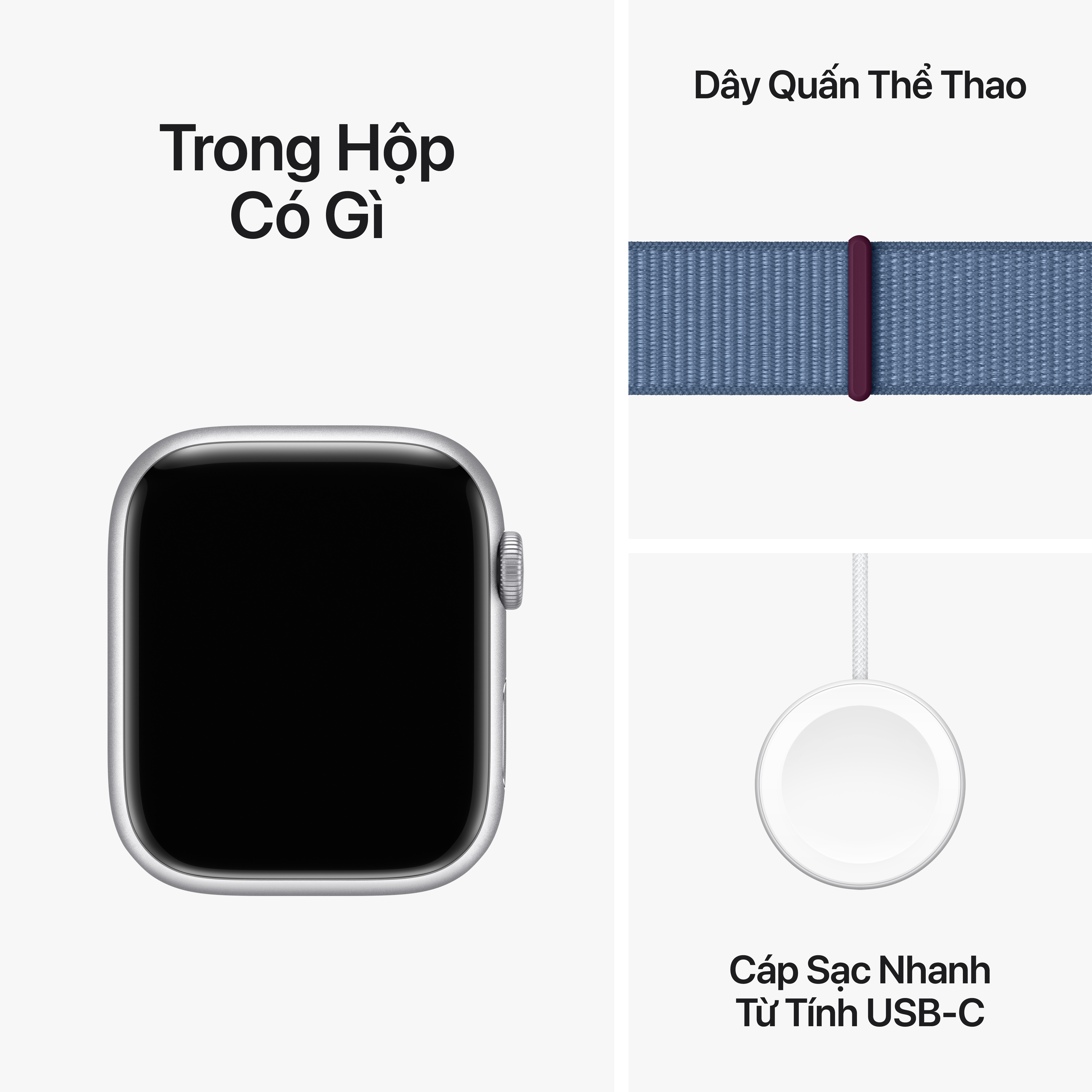 Apple Watch Series 9 GPS Sport Loop (Viền Nhôm, Dây vải)
