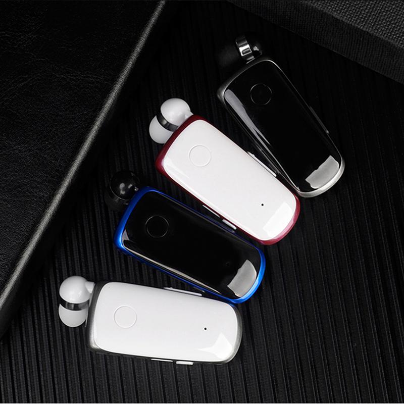 Mini Không Dây Rút Di Động Bluetooth Tai Nghe Cuộc Gọi Nhắc Nhở Rung Mặc Kẹp Thể Thao Chạy Bộ Tai Nghe Rảnh Tay Hoa Sen
