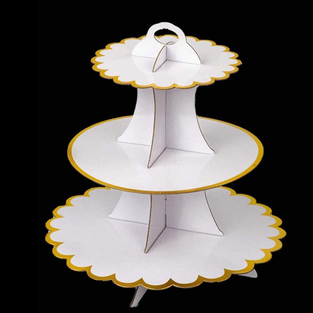 2Pcs Dessert Cupcake Stand 3 Tier Cake Food Display Tower Baby Shower Kids Party