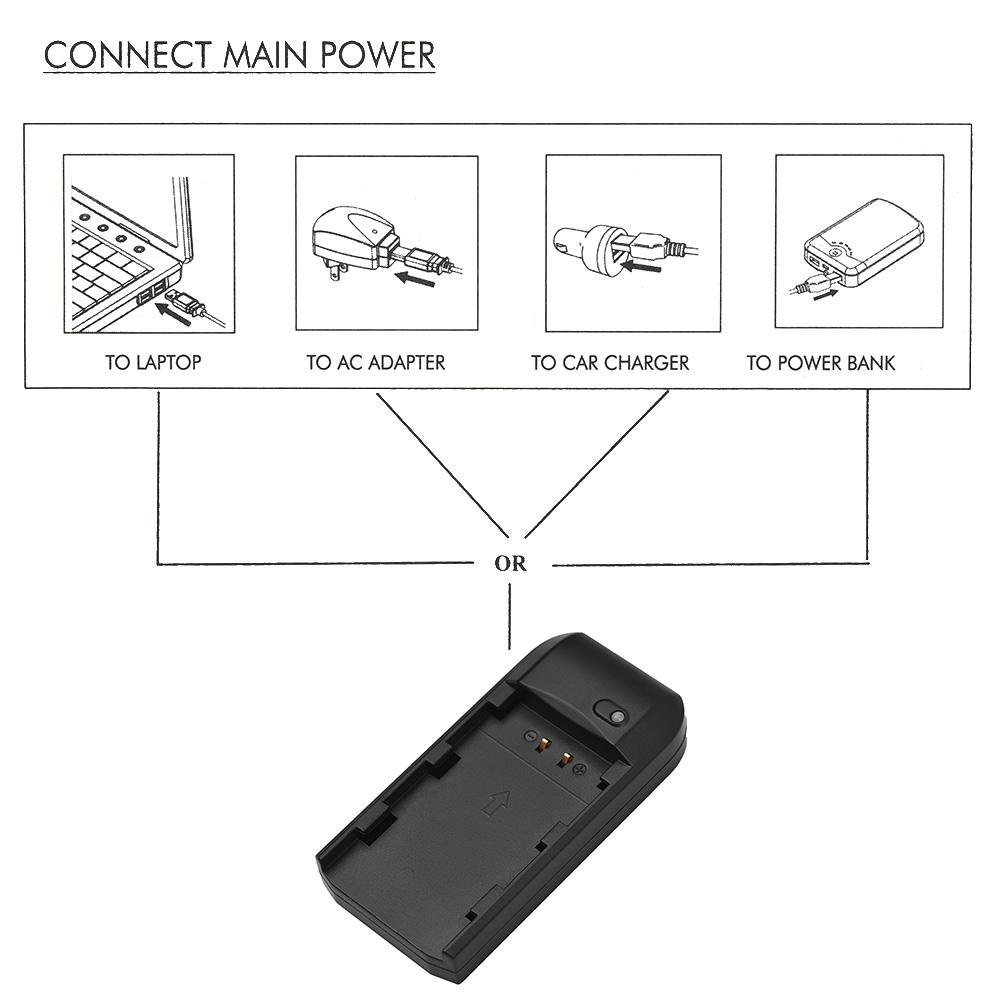 Mini Portable NP-FV5 PLUS Battery Charger with Indicator Light USB Charging Cable