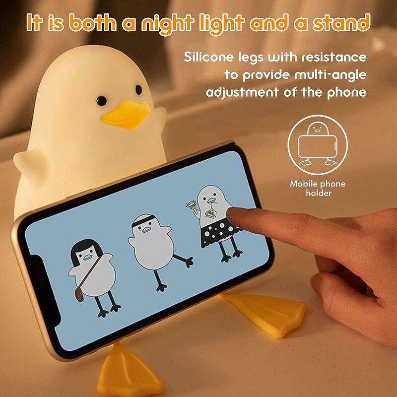 1 PC Night Night Light dễ thương Silicone Pat Duck Lighting Night Ngủ Ngủ Ánh sáng Ánh sáng Sinh nhật Sinh nhật