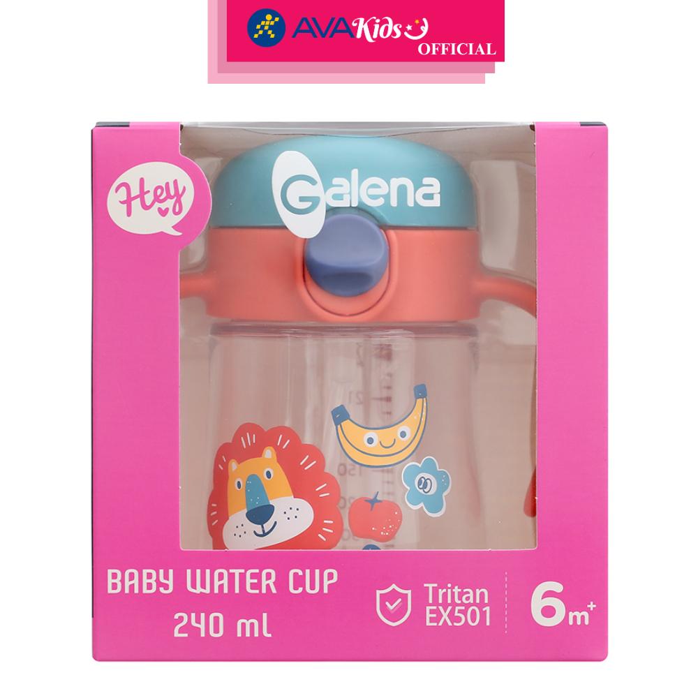 Bình tập uống nhựa tritan Galena GA-B07 240 ml - Màu đỏ, xanh dương (từ 6 tháng) - Hàng Chính Hãng