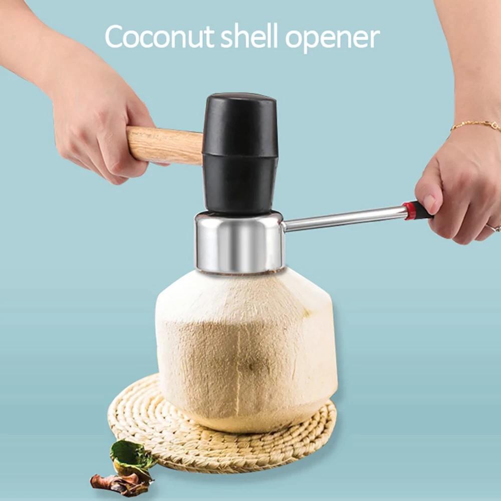 Bộ 3 Dụng Cụ Mở Vỏ Dừa Bằng Thép Không Gỉ Siêu Nhanh - Coconut Shell Opener Tools