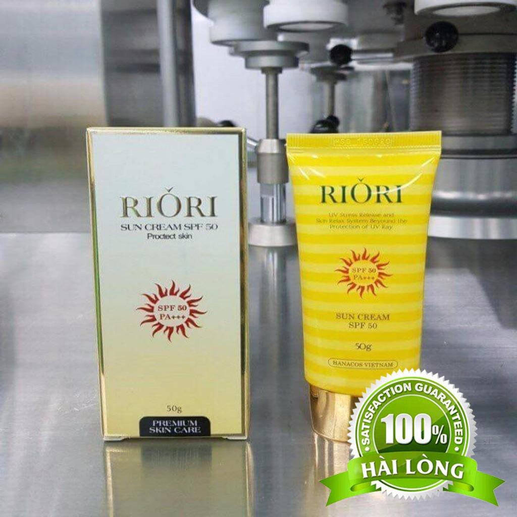 Kem Chống Nắng Nâng Tone Da Không Trôi RIORI SUN CREAM SPF50/ PA+++ 50g - Chống Nắng, Dưỡng Trắng Da, Ngăn Ngừa Lão Hóa