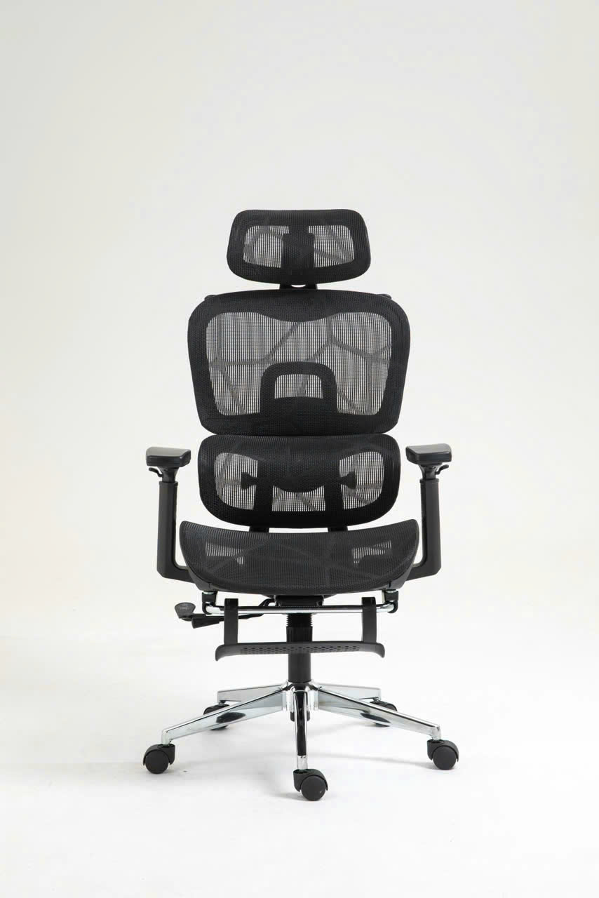 Ghế Công Thái Học Văn Phòng New Beginning NB900 – Ghế Xoay Lưng Lưới, Kèm Tựa Đầu, Tay Đa Năng