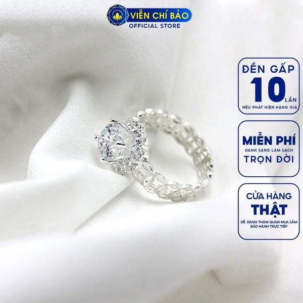 Nhẫn bạc nữ Tài lộc đính đá chất liệu bạc 925 thời trang phụ kiện trang sức nữ thương hiệu Viễn Chí Bảo N400552