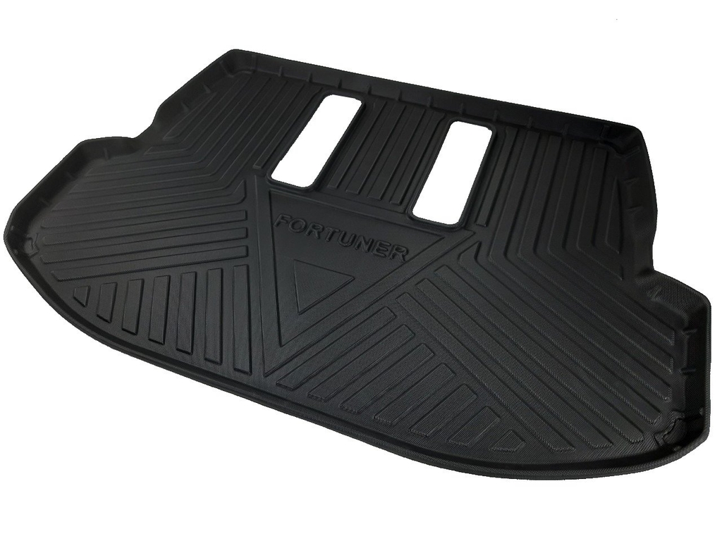 Thảm lót cốp qd xe ô tô Toyota Fortuner/ Innova 2008 -đến nay nhãn hiệu Macsim chất liệu TPV cao cấp màu đen