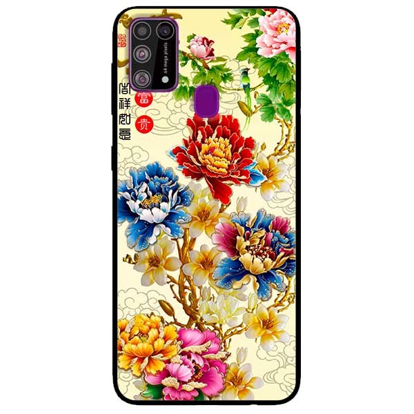 Ốp lưng dành cho Samsung Galaxy M31 mẫu Mẫu Đơn Vàng Xanh