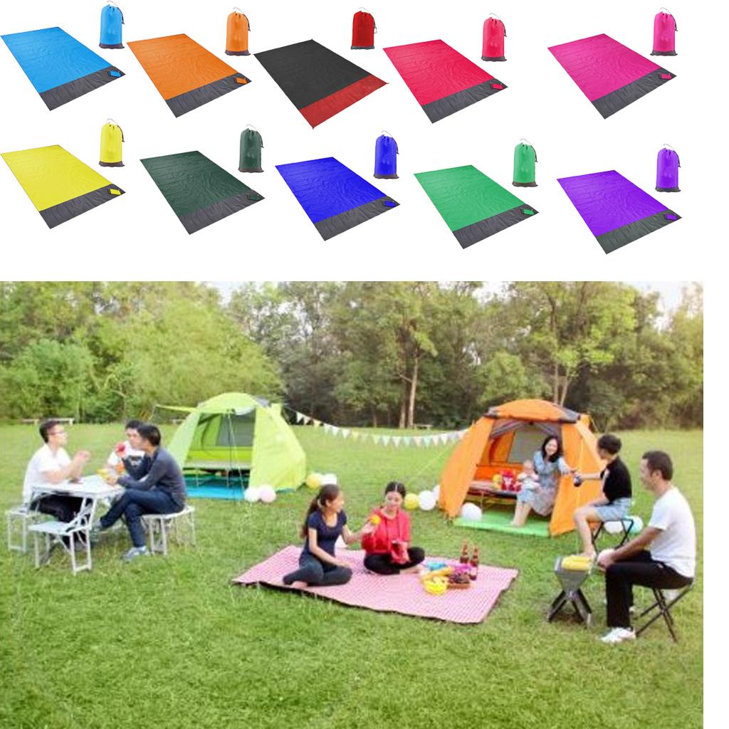 140x200cm Beach Picnic Pocket Blanket Water Sand Proof Mat for Travel Camping