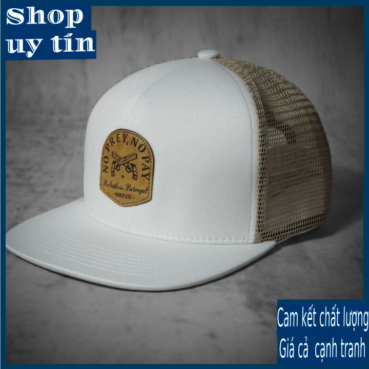 Freeship -MŨ/NÓN KẾT LƯỠI TRAI SNAPBACK NO PREY CÁ TÍNH THỜI TRANG NAM NỮ CAO CẤP - MÀU TRẮNG