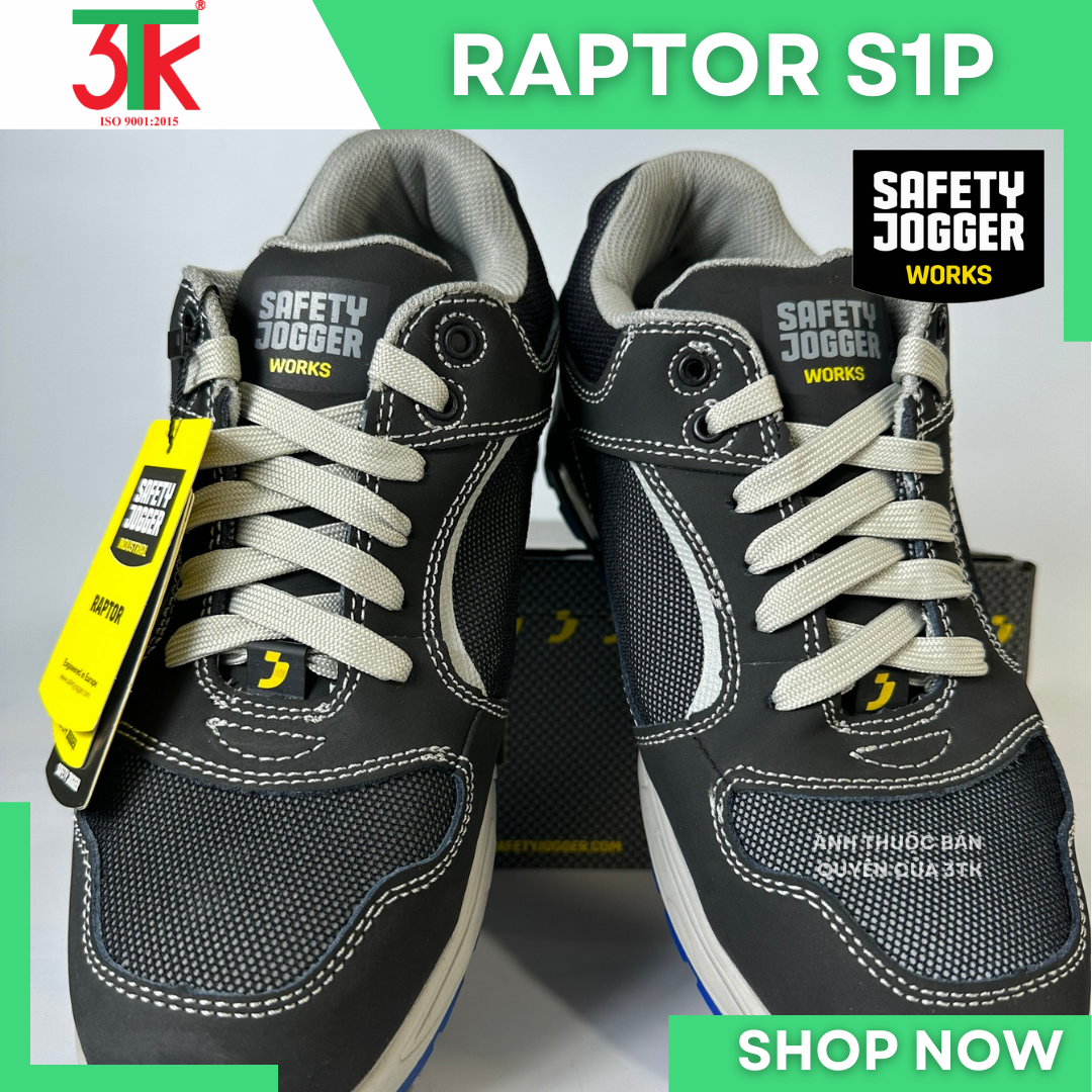 Giày Bảo Hộ Lao Động Safety Jogger RAPTOR S3 Da Cao Cấp chống đinh Chống Trơn Trượt, Chống Va Đập, Chống Tĩnh Điện, siêu nhẹ Sử Dụng trong Công Trình Xây Dựng 