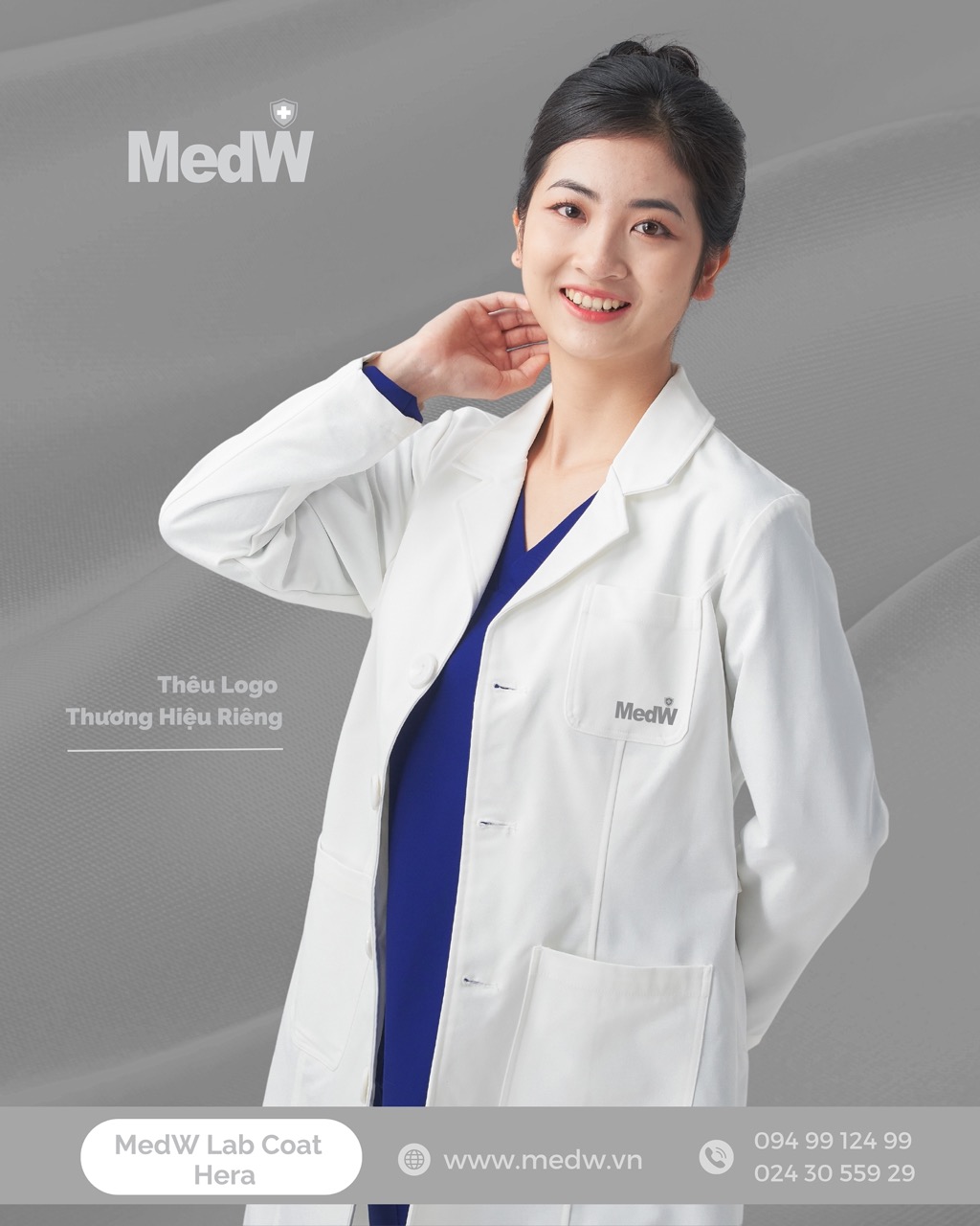 MedW Hera Lab Coat Áo (Nữ) Áo Blouse Bác Sĩ Thẩm Mỹ Da Liễu Nha Khoa, Trang Phục Y Tế Phòng Khám Bệnh Viện Chuyên Khoa Đa Khoa Thiết Kế Pháp Trang Trọng Vật Liệu Kaki Nhật Chuyên Biệt Y Tế Không Bám Dính Chống Thấm