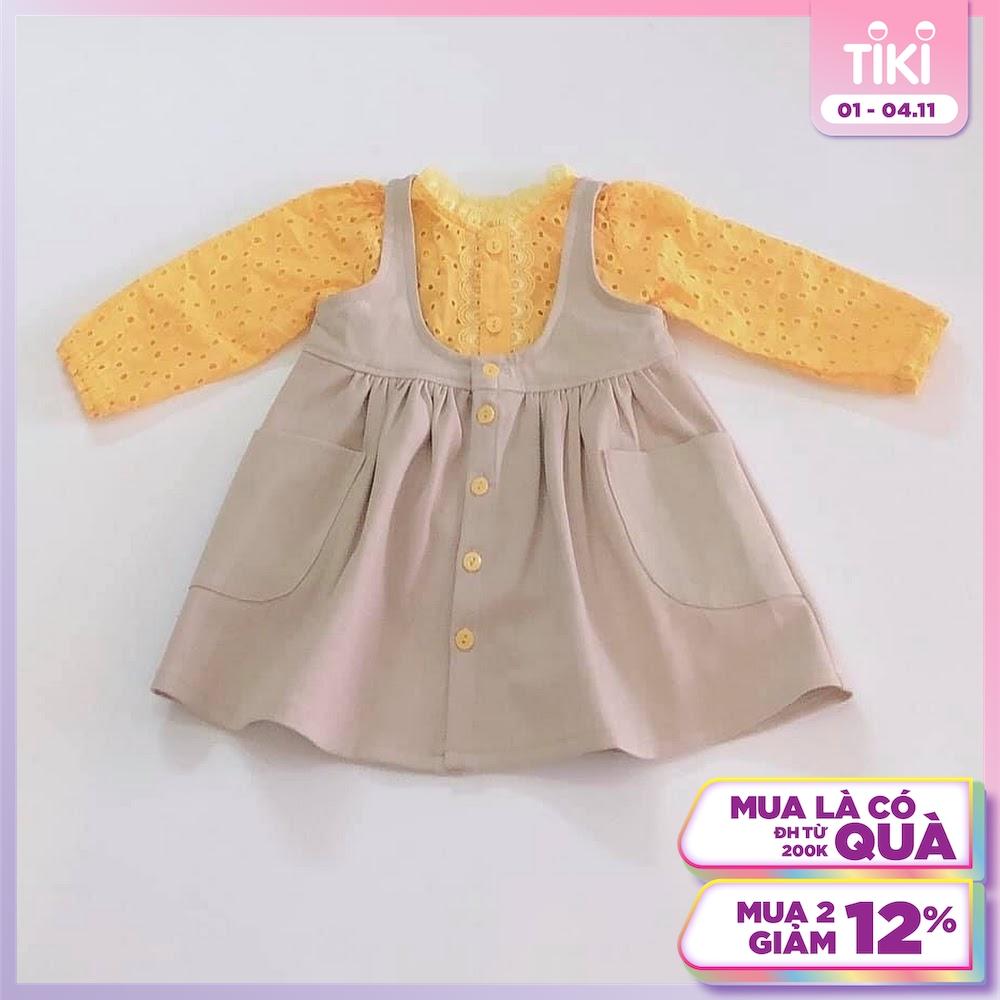 Yếm bé gái Nâu kem áo vàng dài tay - AICDBGJNLXMI - AIN Closet