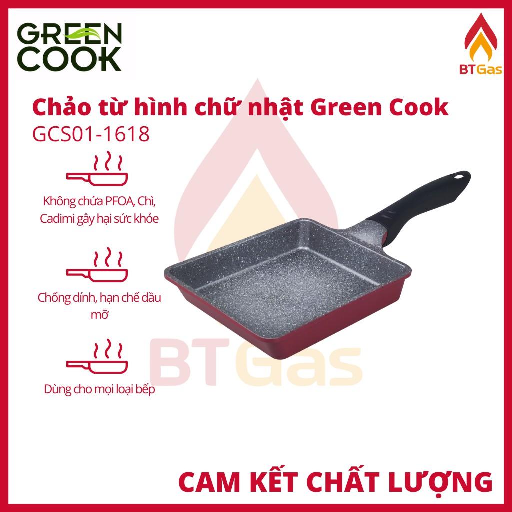 Chảo hình chữ nhật, đáy từ chống dính phong cách Nhật Bản