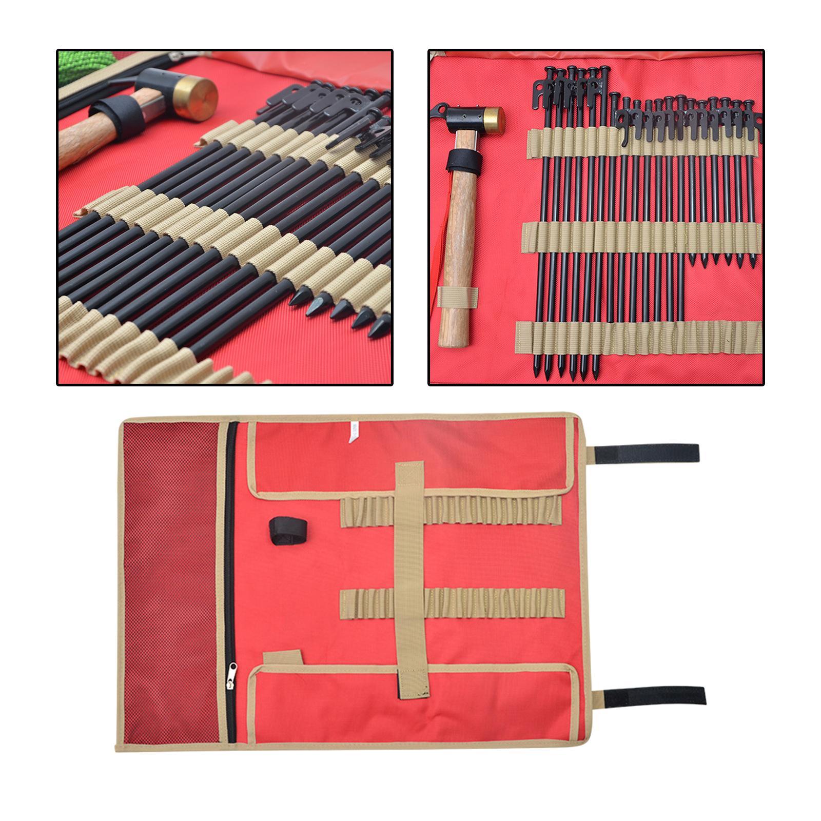 Heavy Duty Tent Stakes Case Storage Bag Oxford Cloth Holder Organizer for Hammer Hiking