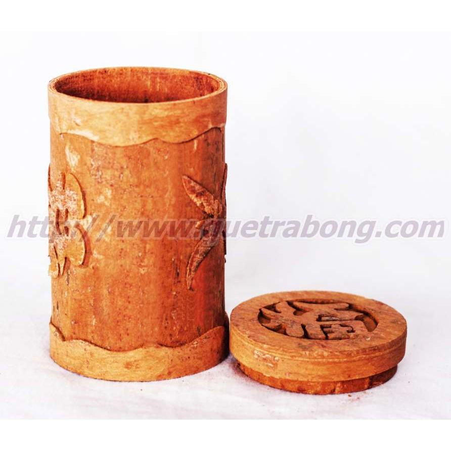 Hộp Đựng Trà Đại 100% Từ Vỏ Quế Trà Bồng 9x12cm