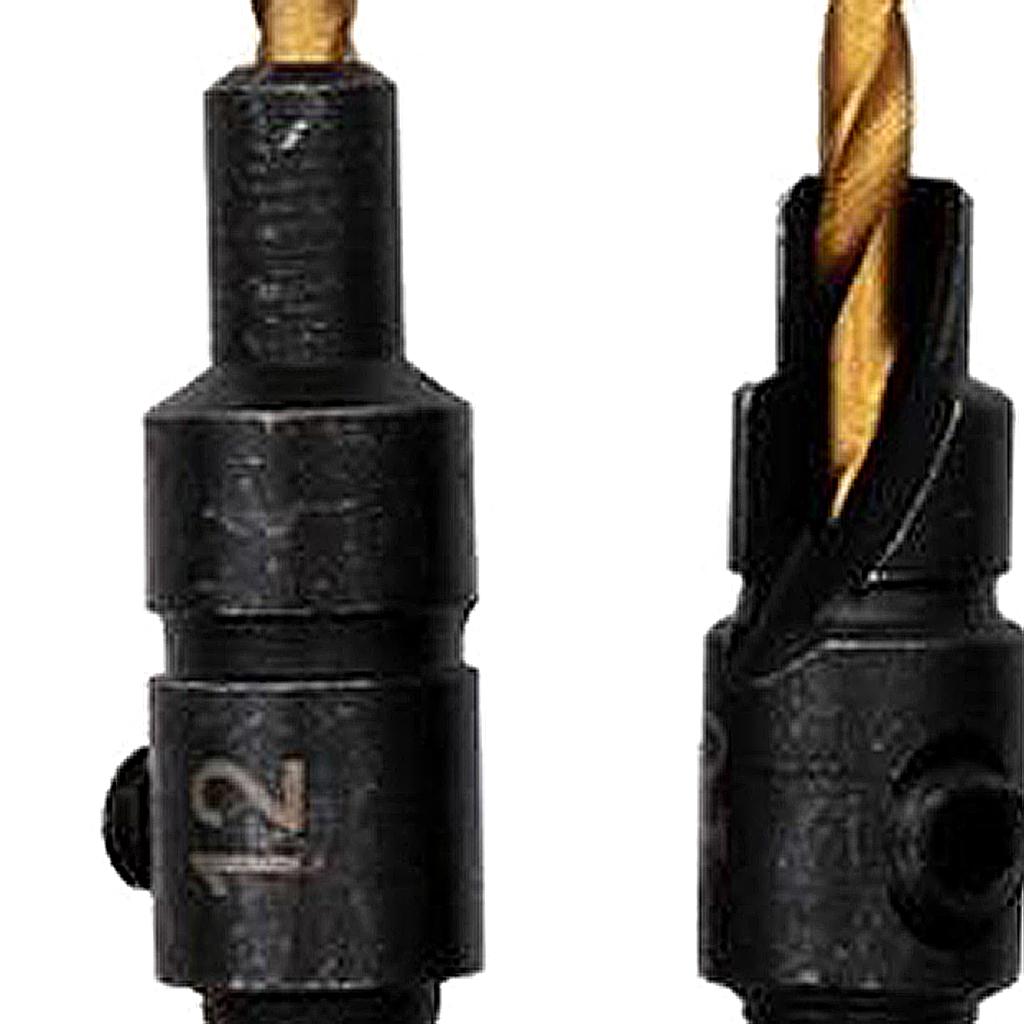 4x HSS Titanium Coated Countersink Drill Bit Set Quick Change Hex Shank Screw #6#8#10#12