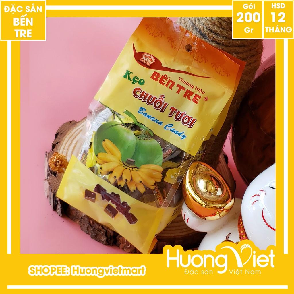 Kẹo chuối tươi Bến Tre dẻo thơm đậm đà vị chuối xiêm thơm ngon thương hiệu Hai Tỏ 200g