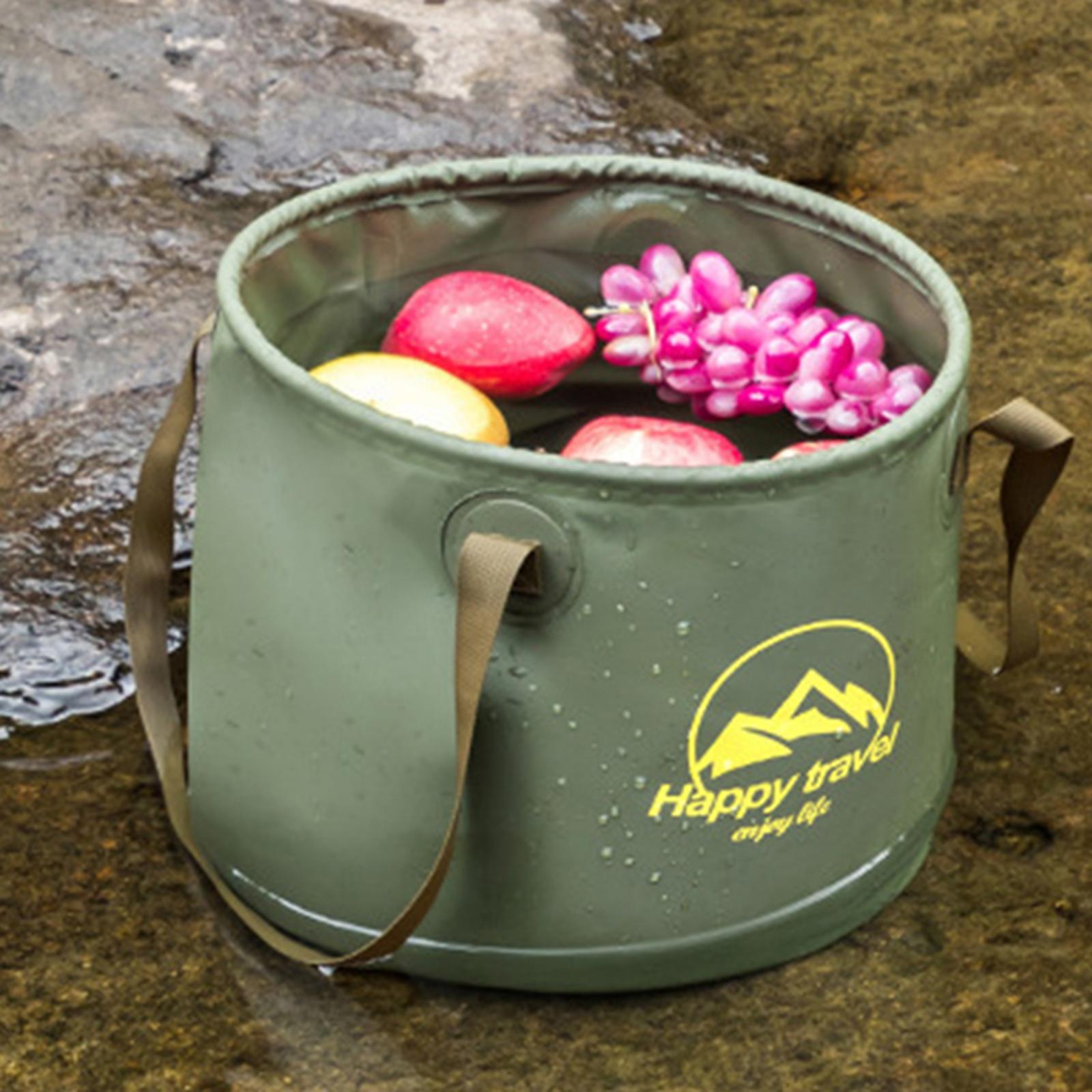 5 Gallon Collapsible Bucket Portable Fishing Bucket Wash Basin for Camping Outdoor Car Washing