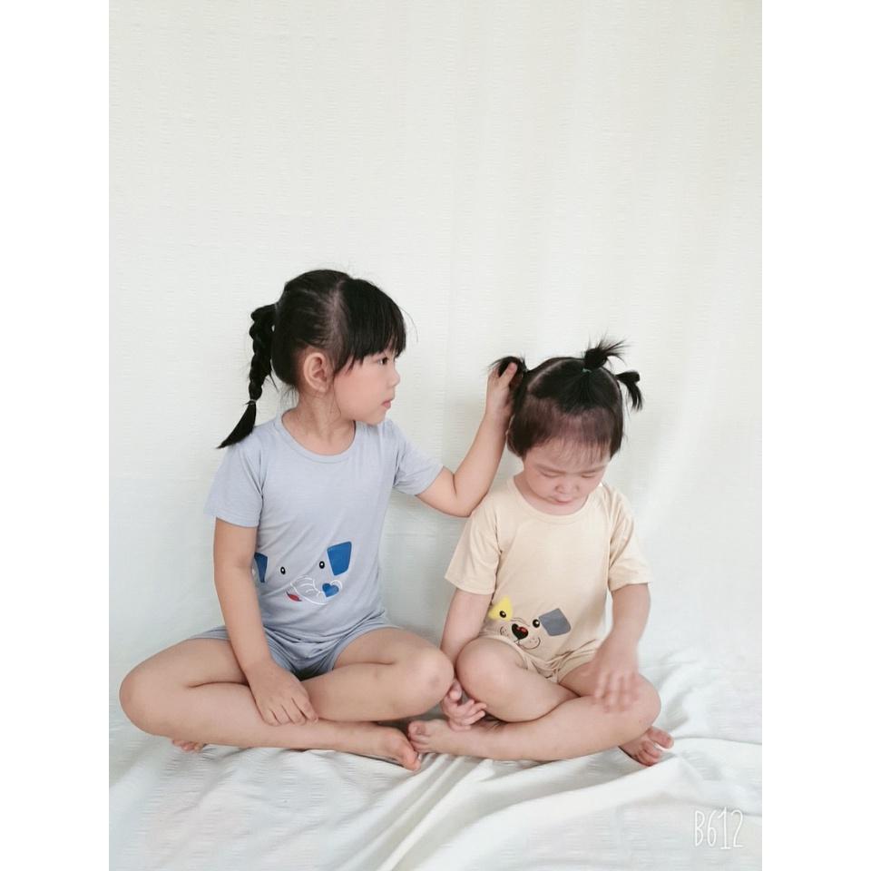 Đồ Bộ Cún Kem Cho Bé Vải Thun Lạnh