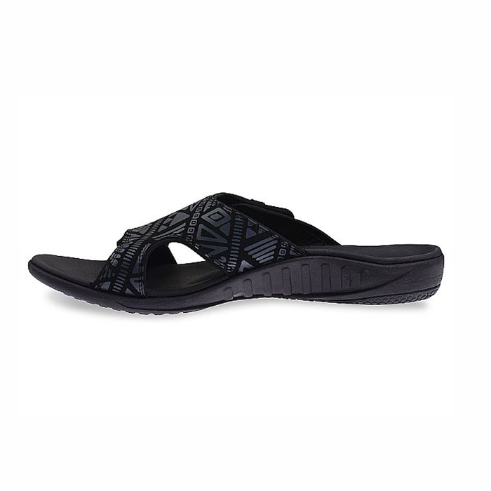 Dép sức khỏe nam Spenco Kholo Tribal Black - Dép quai ngang nam cho bàn chân bẹt, bàn chân vòm thấp