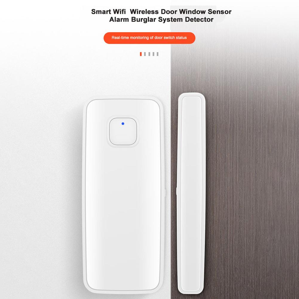 Tuya WiFi Intelligent Door Sensors Intelligent Home Linkage Equipment Intelligent Home Devices Wireless Voice View APP View Functions Burglar Alarm Sensors Compatible With Alexa Google Home