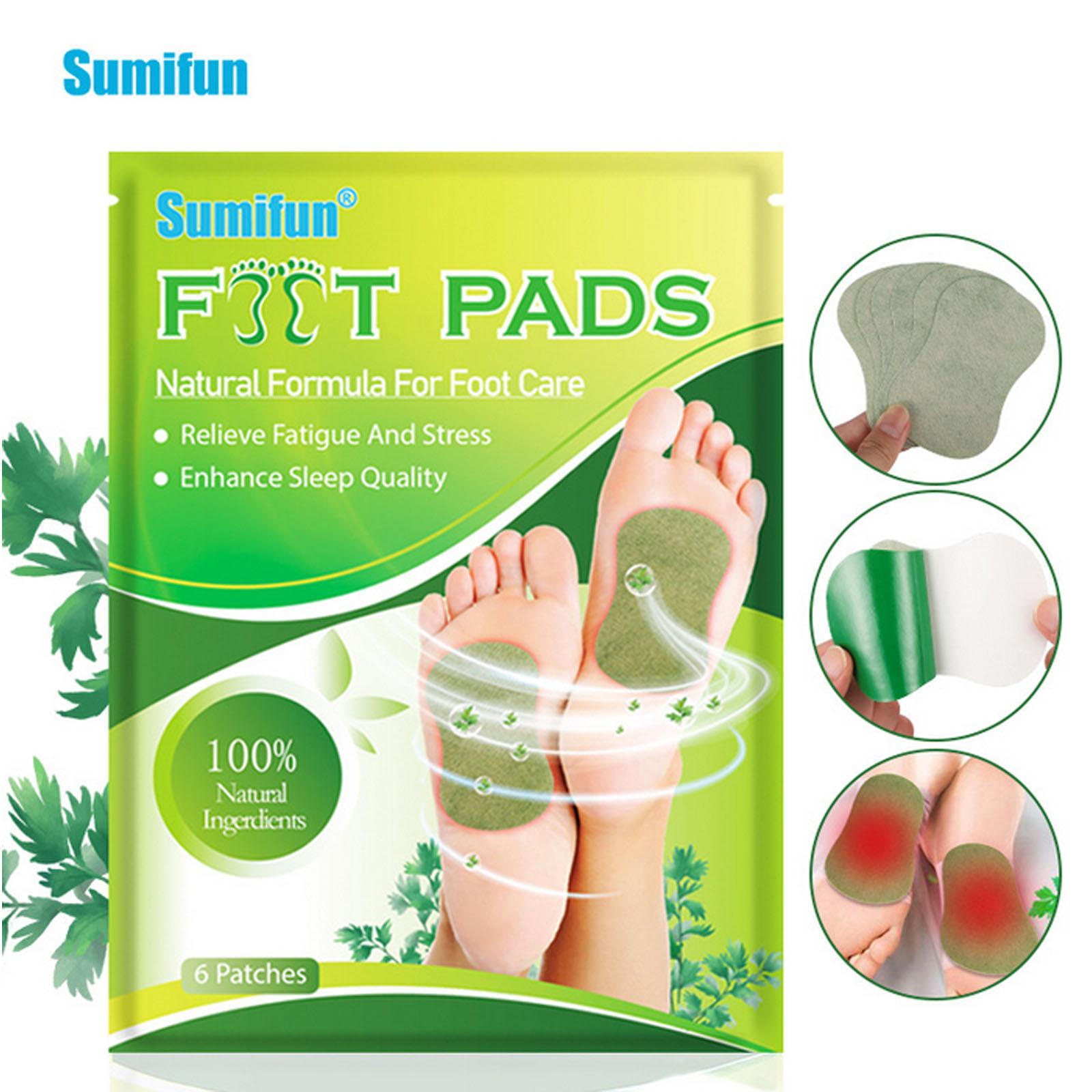 Sumifun 6 Patches Wormwood Foot Patch Moxibustion Stickers Relief Fatigue And Stress Foot Pads