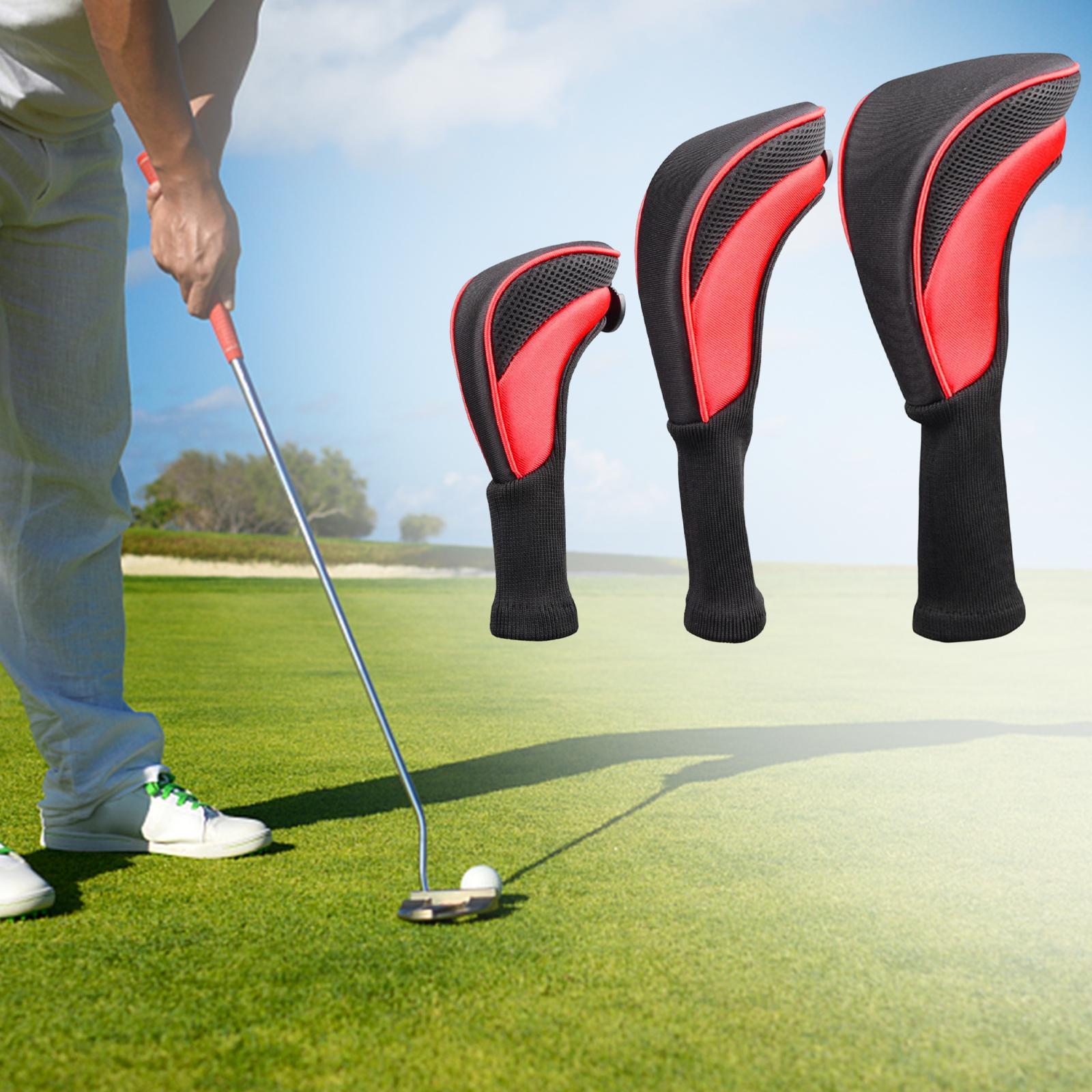 Golf Club Head Cover 1, 3 4 5 7 X Driver Fairway Woods Headcovers, Hybrid Head Cover Set with Interchangeable Tags Fits Fairway and Driver Clubs