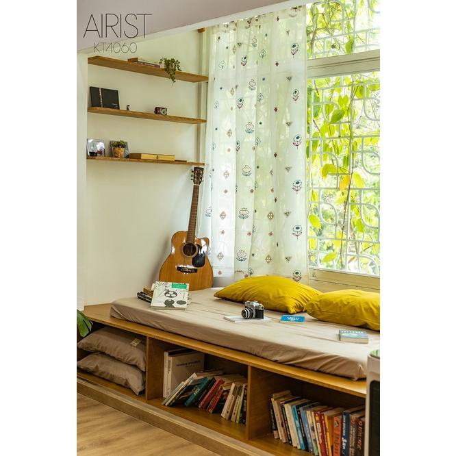 Rèm tab Nhật Bản cao cấp thêu họa tiết KT4064