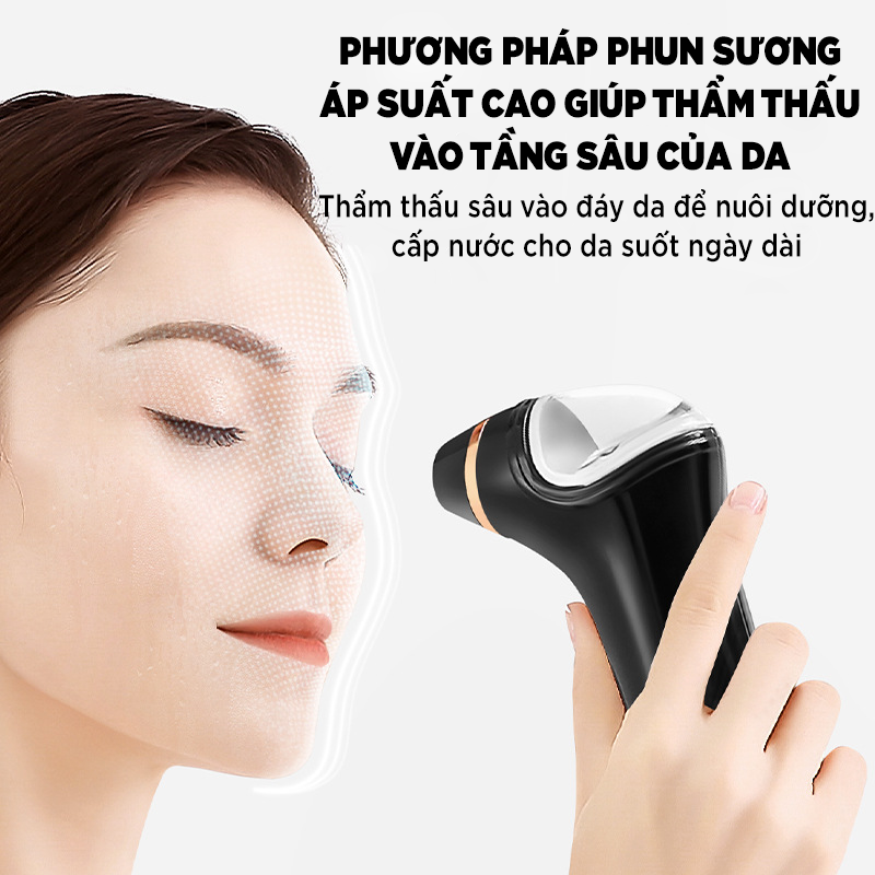 Máy Xịt Khoáng AKJ, Máy Phun Oxy Tươi Phun Sương Cầm Tay Mini Công Nghệ Nano Áp Suất Cao Cấp Ẩm Phun Dưỡng Chất Cho Da