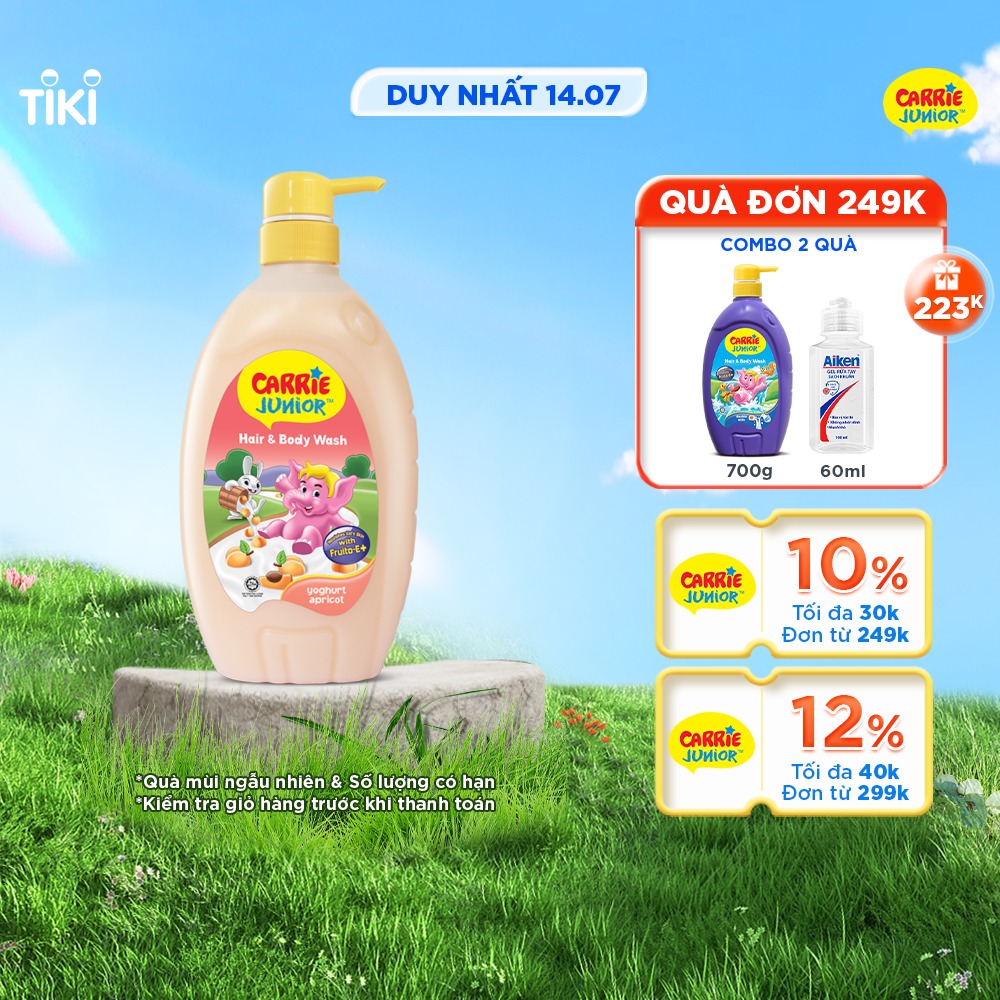 Sữa Tắm Gội Cho Bé Carrie Junior Hương Mơ Tây 700g