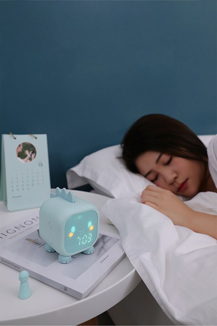 Xiaomi Đồng hồ báo thức Led Hoạt hình Điều khiển bằng giọng nói Có hẹn giờ Ánh sáng ban đêm Đào tạo giấc ngủ cho trẻ em với màn hình hiển thị nhiệt độ