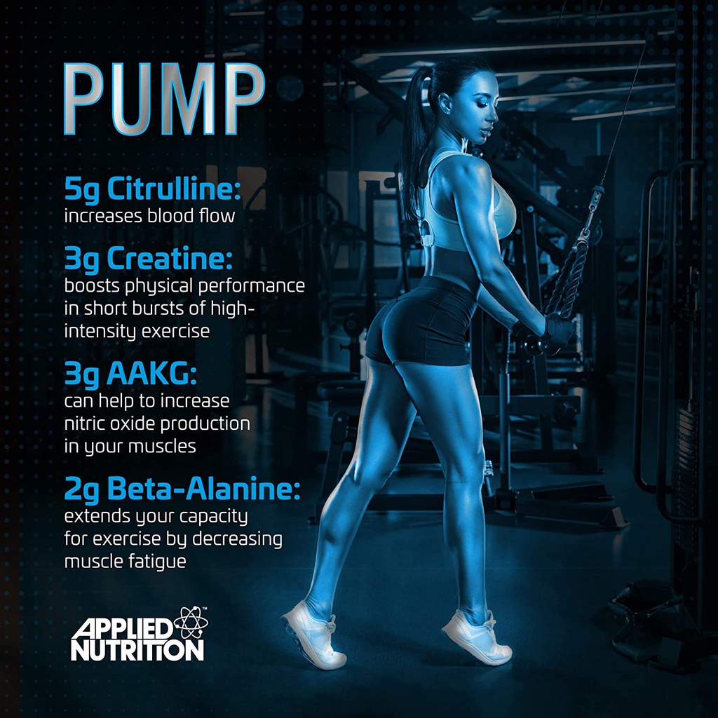 Sample PUMP 3G - Pre Workout - Applied Nutrition (1GÓI) Sản Phẩm Hỗ Trợ Tăng Sức Mạnh, Tập Trung Tỉnh Táo Luyện Tập