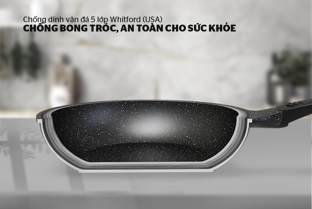 Chảo siêu bền đá SUNHOUSE SBD26N 26cm