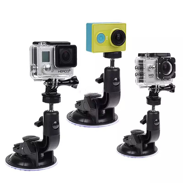 Đế hít kính cực đại đường kính chân 9cm và mount vít vặn cho GoPro Hero