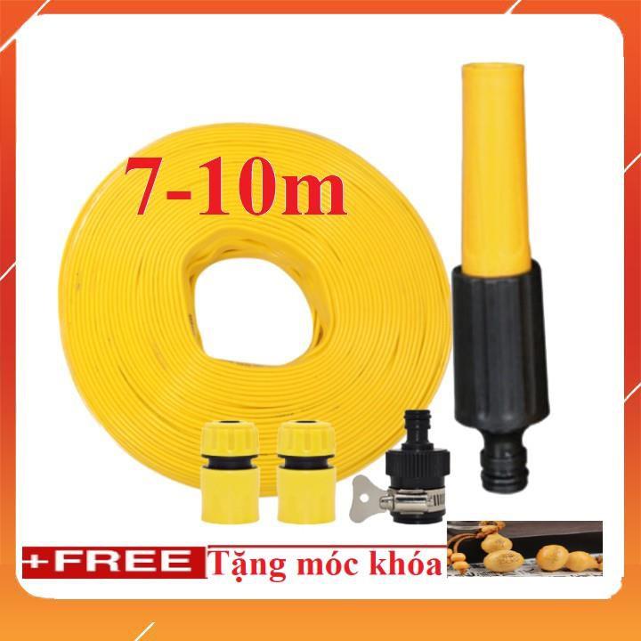 Bộ dây vòi xịt nước rửa xe, tưới cây . tăng áp 3 lần, loại 7m, 10m 206622-5 cút sập,nối đen