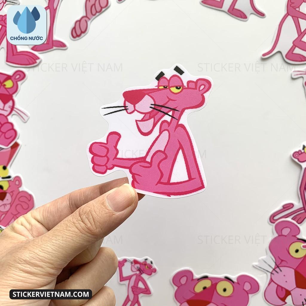 Sticker Báo Hồng - Pink Panther - Dán Trang Trí - Chất Liệu PVC Cán Màng Chất Lượng Cao Chống Nước, Chống Nắng, Không Bong Tróc Phai Màu