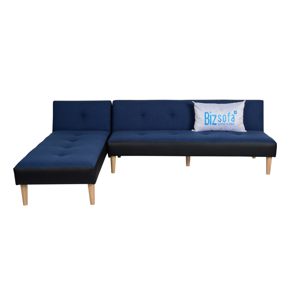 Trọn Bộ  Sofa Góc L (Sofa Giường + Sofa Thư Giãn) BizSofa Bed MLF-291 - Xanh Dương