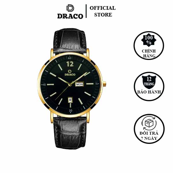 Đồng Hồ Nam DRACO D21-ST01 “The First boy” Đen Da Đen