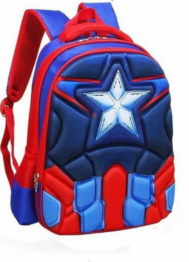 Balo Đi Học Cho Bé Trai Captain America - Xanh (38 x 28 cm)