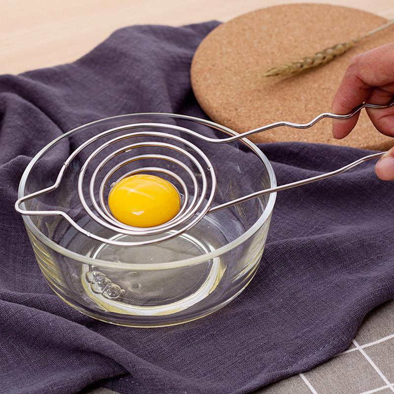 Thép tách lòng đỏ trứng không gỉ với tay cầm mở rộng nấu cụ nhà bếp