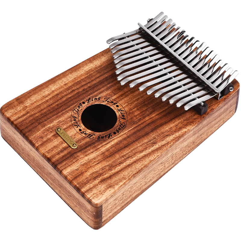 Đàn Kalimba LingTing 17 Phím Gỗ Hồng Đàn LT-K17S (Hộp cứng chống sốc, Búa chỉnh âm, Dây treo trang trí,  Sticker dán note, Khăn lau, Sách học, Ling Ting K17S) - Kèm Kèn Kazoo DreamMaker.